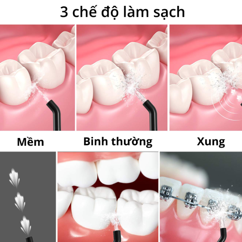 Máy tăm nước nha khoa cao cấp kháng nước IPX7 chuẩn FDA USA - CLEAN PRO