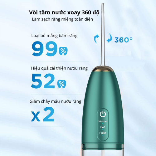 Máy tăm nước nha khoa cao cấp kháng nước IPX7 chuẩn FDA USA - CLEAN PRO