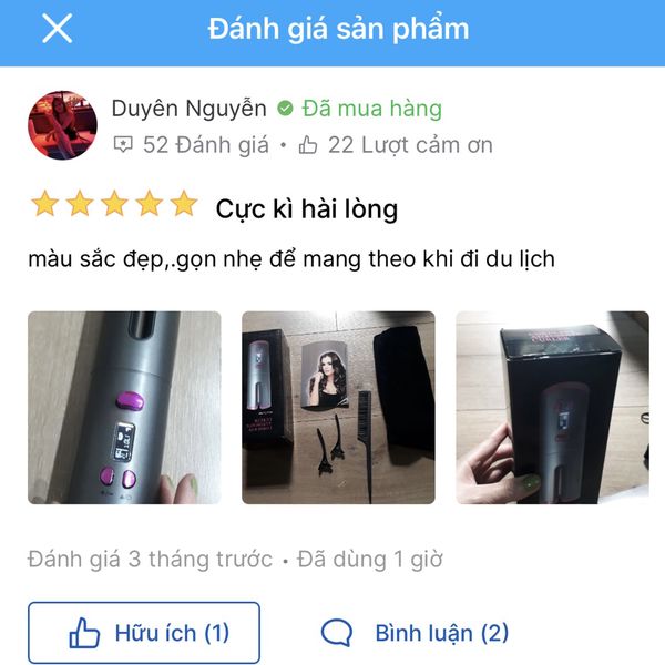 Máy uốn tóc tự động không dây chuẩn FDA 6 cấp độ nhiệt màn hình LCD - HACHIKA