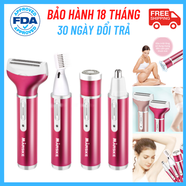 Máy cạo lông 4 in 1 đa năng chính hãng chất liệu không gỉ - CE MARSKE