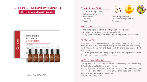 Tinh chất siêu tái tạo tế bào gốc - EGF Peptide Recovery Ampoule 6EA*13ml-Hediskin