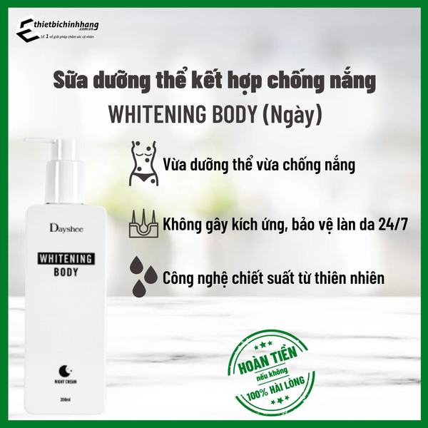 Sữa dưỡng thể  2 in 1 làm trắng sáng kết hợp chống nắng - WHITENING BODY (Ngày)