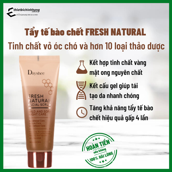 Tẩy tế bào chết dịu nhẹ vỏ óc chó và hơn 10 loại thảo dược - FRESH NATURAL FACIAL SCRUB