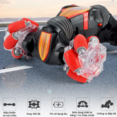 Xe đồ chơi vận động cảm biến biến hình 360 có đèn LED - CE 88A