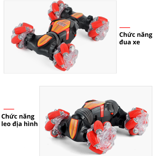 Xe đồ chơi vận động cảm biến biến hình 360 có đèn LED - CE 88A