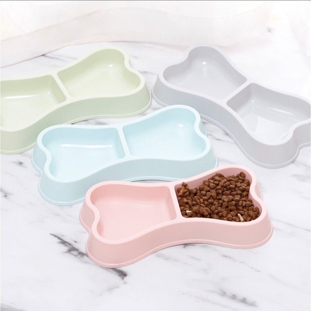 Bát nhựa đôi khúc xương  Bát đôi dành cho thú cưng  Thị Trấn Thú Cưng   Pet Shop