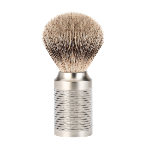 Chổi quét kem cạo râu MÜHLE ROCCA Stainless Steel Silberspitz Dachszupf Shaving Brush
