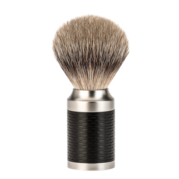 Chổi quét kem cạo râu MÜHLE ROCCA Stainless Steel Silberspitz Dachszupf Shaving Brush
