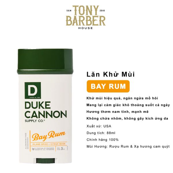 Lăn khử mùi Duke Cannon Aluminum Free Bay Rum