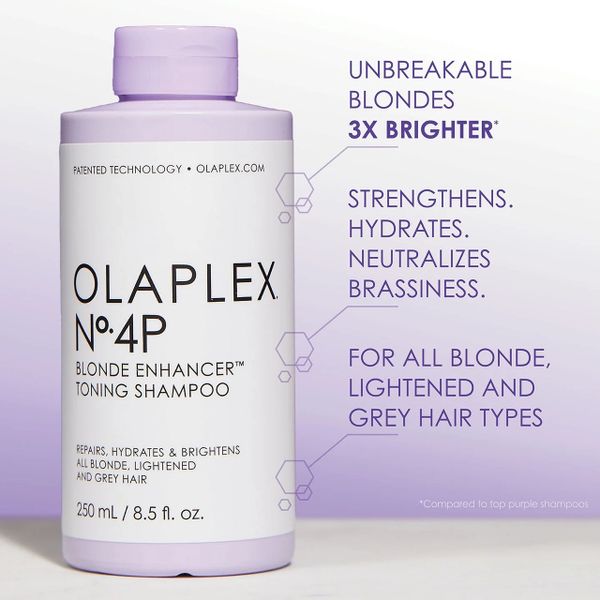 Dầu Gội Tím Olaplex No.4P Blonde Enhancer Toning Shampoo 250ml - Làm Sáng Và Đều Màu Tóc