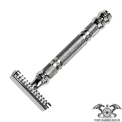 dao cạo parker safety razor no 24c open comb màu bạc