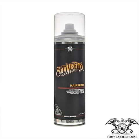 chai gôm xịt tóc suavecito hair spray màu đen chữ màu vàng