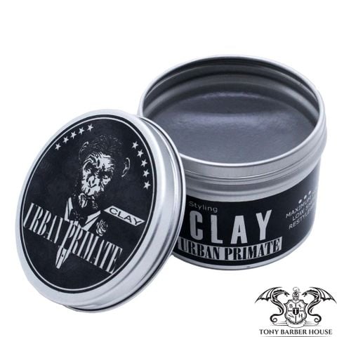 hũ urban primate clay pomade màu đen chữ trắng