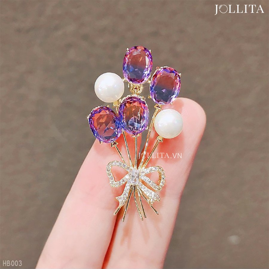  Trâm cài áo bong bóng pha lê 