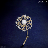  Trâm cài áo vest Hoa Bồ công anh đính ngọc trai sang trọng 