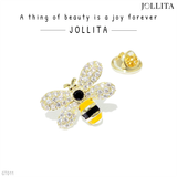  Pin cài áo ong vàng dát đá thanh lịch 