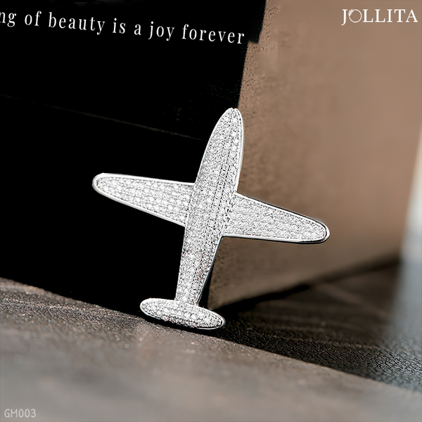  Pin cài áo vest máy bay bạch kim 