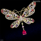  Trâm cài áo bướm cầu vồng đính đá zircon sang trọng 