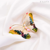  Trâm cài áo bướm dát đá sắc màu sang trọng 