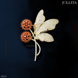  Trâm cài áo cánh bướm dát đá đính hoa bồ công anh cao cấp 