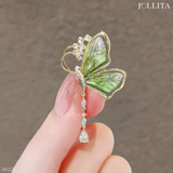  Trâm cài áo bướm dát đá có dây tua rua tinh tế 