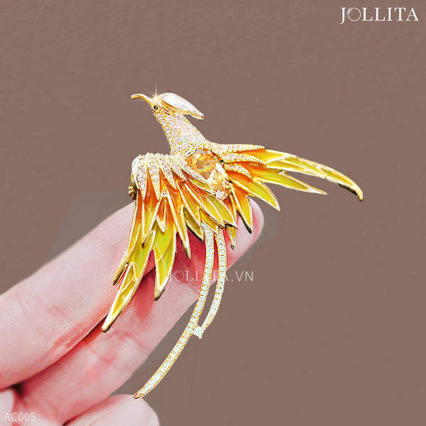  Trâm cài áo phượng hoàng lửa vàng sang trọng 