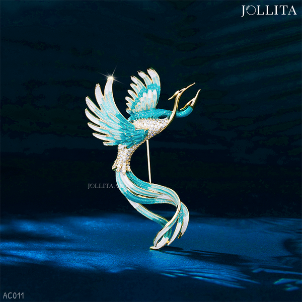  Trâm cài áo phượng hoàng thiên thanh sang trọng 