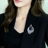  Trâm cài áo khổng tước đính đá pha lê xanh cao cấp 