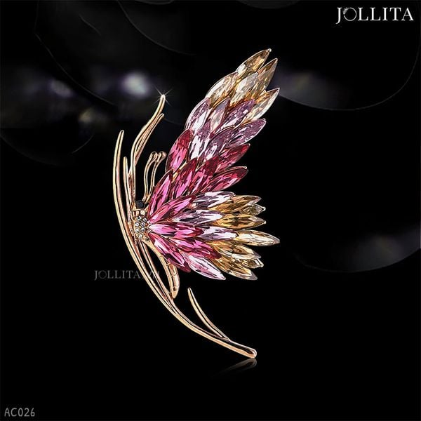  Trâm cài áo bướm đính đá pha lê cao cấp sang trọng 