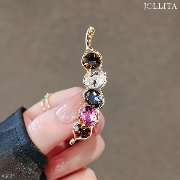  Trâm cài áo hạt đậu đính đá pha lê sắc màu cao cấp 