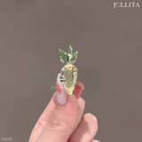  Ghim cài áo củ cà rốt đính đá vàng dễ thương 