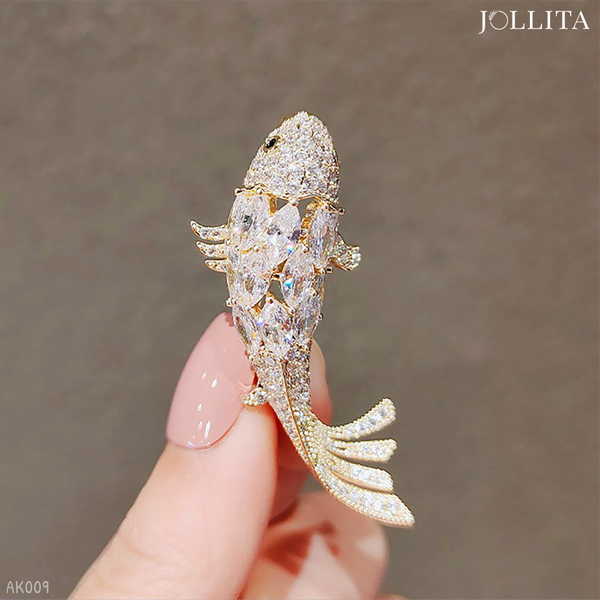  Trâm cài áo cá Koi đính đá cao cấp 