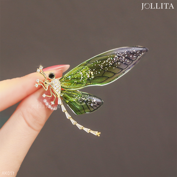  Trâm cài áo vest chuồn chuồn đá thanh lịch sang trọng 