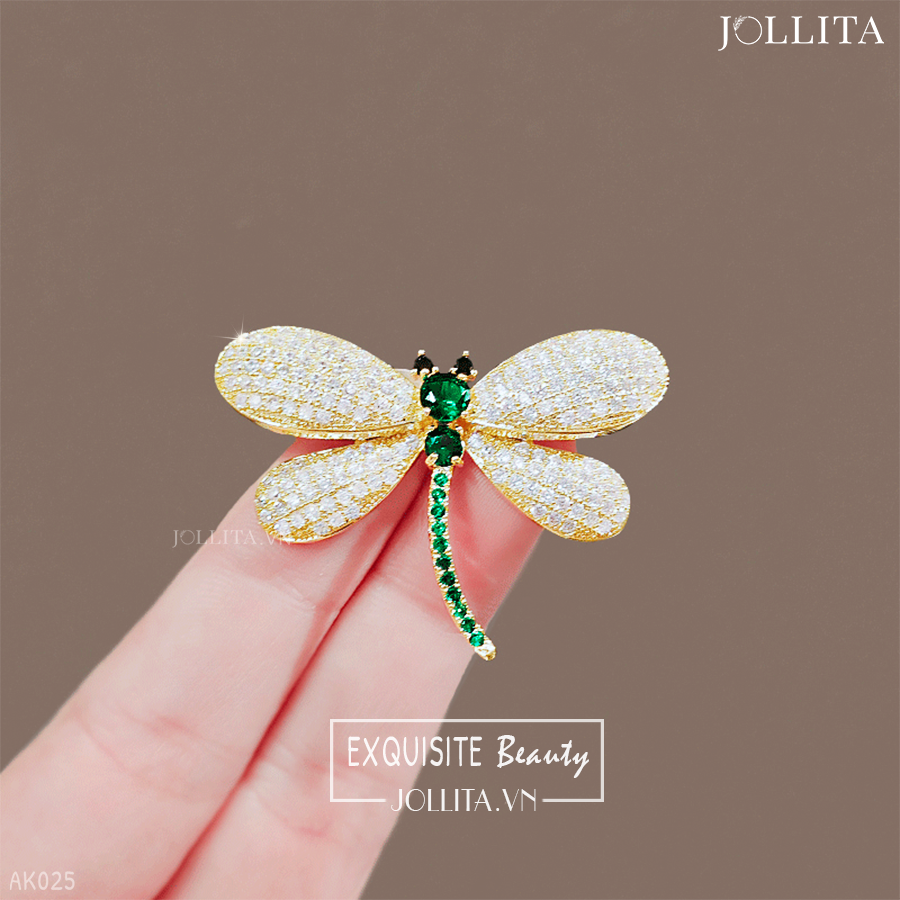  Trâm cài áo chuồn chuồn dát đá tinh tế thanh lịch 