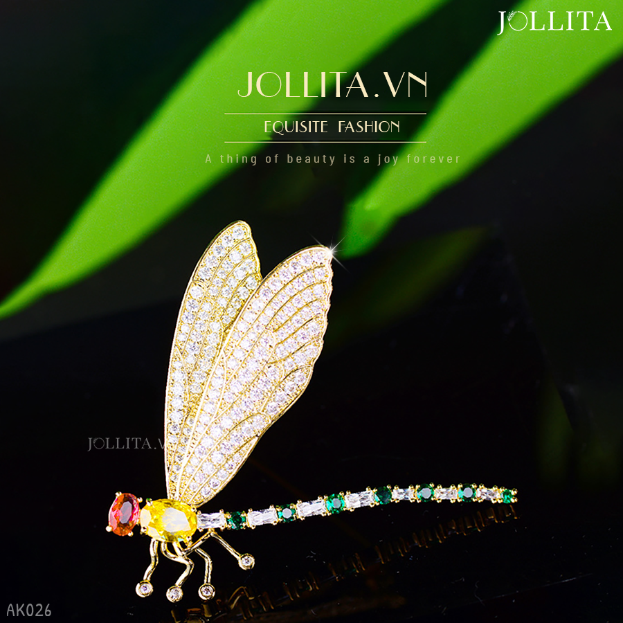  Trâm cài áo chuồn chuồn đát đá tinh tế thanh lịch 