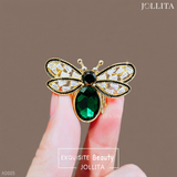  Cài áo vest ong đính đá pha lê xanh sang trọng 