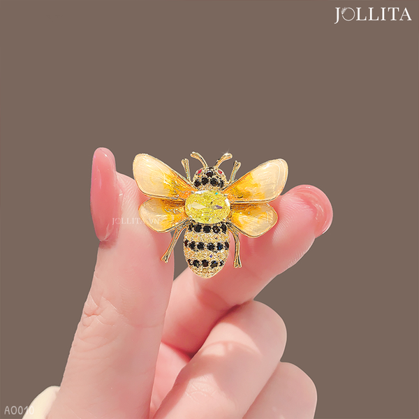  Trâm cài áo ong dát đá sang trọng 