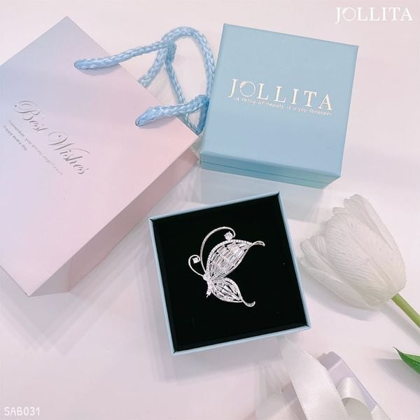  Set quà tặng 20/11 cài áo bướm dát đá zircon thanh lịch 