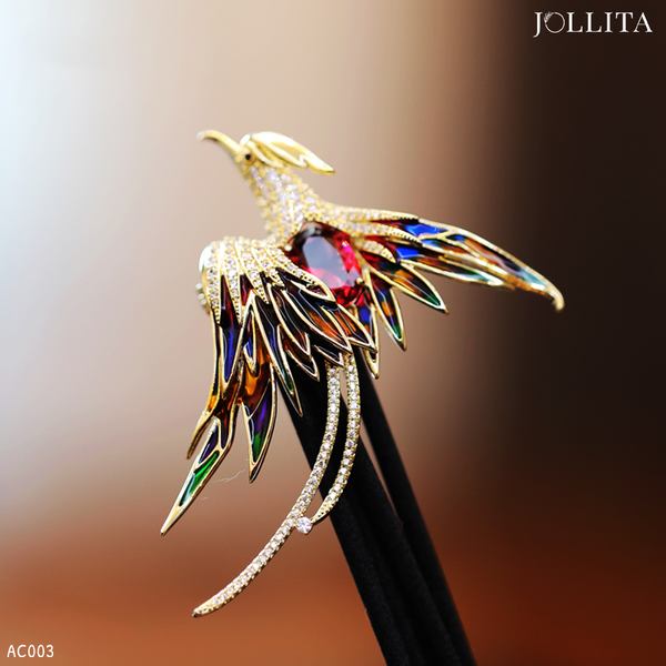  Trâm cài áo phượng hoàng lửa sang trọng 