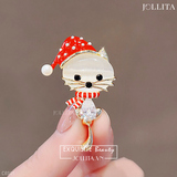  Ghim cài áo mèo đá noel cao cấp 
