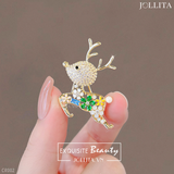  Ghim cài áo hươu dát đá thanh lịch tinh tế 