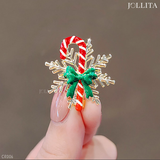  Ghim cài áo kẹo ngọt đỏ bông tuyết giáng sinh 