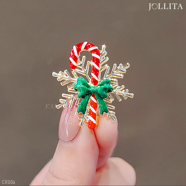  Ghim cài áo kẹo ngọt đỏ bông tuyết giáng sinh 