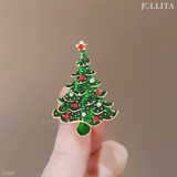  Trâm cài áo cây thông Noel đính đá thanh lịch 