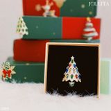  Ghim cài áo cây thông Noel đính đá sắc màu tinh tế 