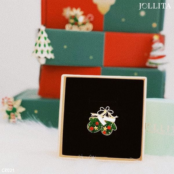  Ghim cài đôi bao tay xanh giáng sinh đáng yêu 