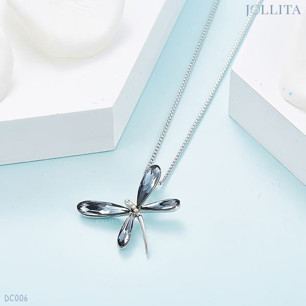  Dây chuyền chuồn chuồn đính đá lam ngọc quý phái 