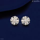  Bông tai cỏ 4 lá xoay đính đá sang trọng tinh tế 