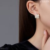  Bông tai cỏ 4 lá xoay đính đá sang trọng tinh tế 