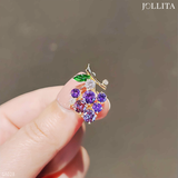  pin cài áo chùm nho đính đá tím thanh lịch 